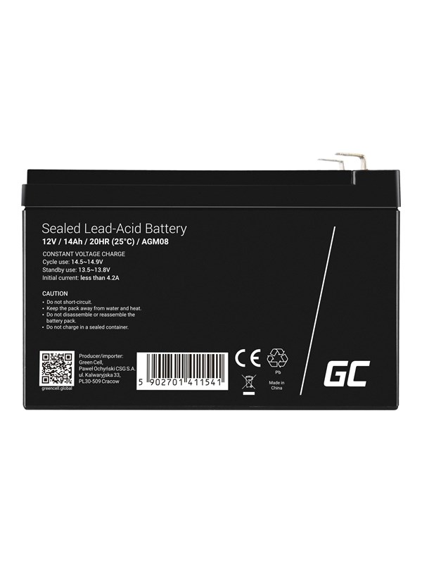 Green Cell AGM08 AGM 12V/14Ah Gel Deep Cycle