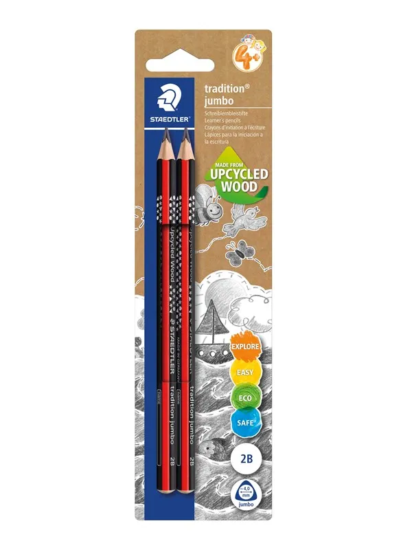 Staedtler Pencil tradition jumbo 2B 2pcs   100% PEFC