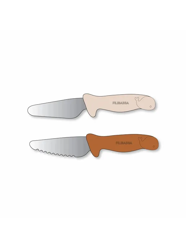 Filibabba Knivsæt til børn 2-pak - Pumpkin + Offwhite