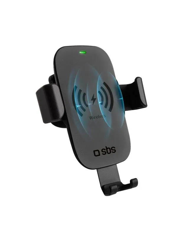 SBS Wireless Gravity Phone Holder for Cars with a Quick Charger - Black