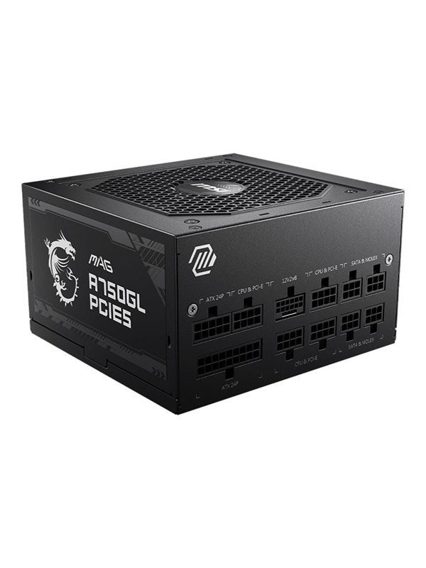 MSI MAG A750GL PCIE5 Strømforsyning (PSU) - 750 Watt - 120 mm - ATX 3.1 - 80 Plus Gold sertifisert