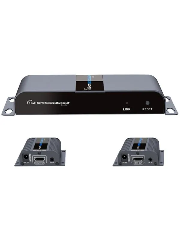 Deltaco HDMI Extender 1x2 Splitter over CAT6/6a/7 40m with IR pass-back