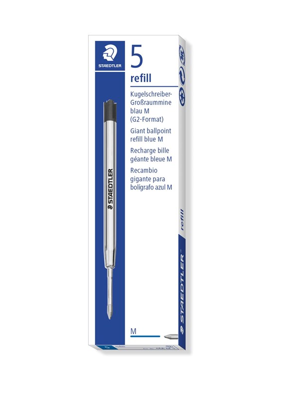 Staedtler ballpoint refill 5 pcs G2 format blue M