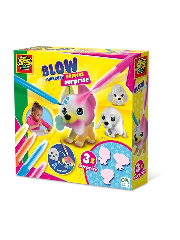 SES Creative Blow Airbrush Pens - Puppies Surprise - 3x