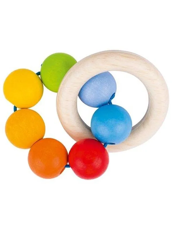 Goki Wooden Gripping Ring Rainbow