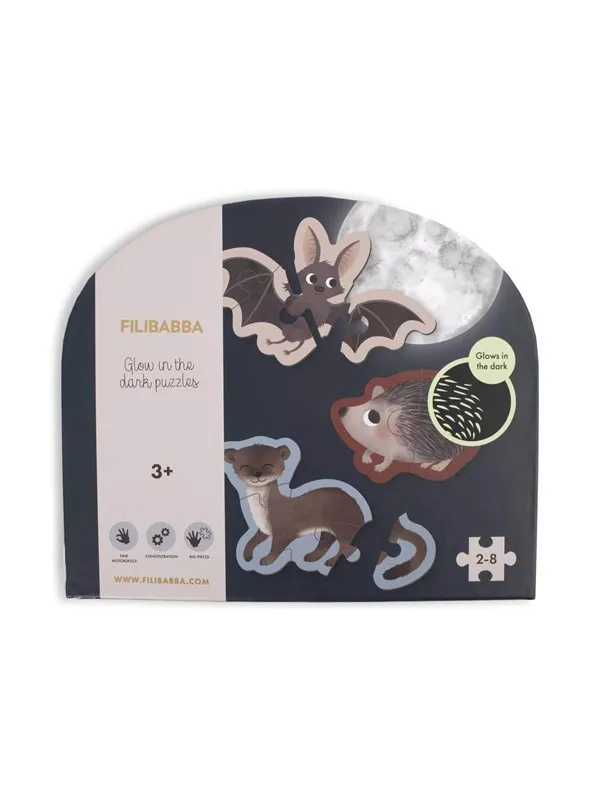 Filibabba Glow in the dark puzzle - Forest friends