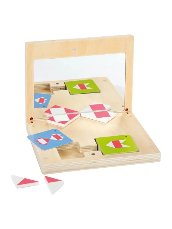 Small Foot Wooden Symmetry Game with Mirror Educational