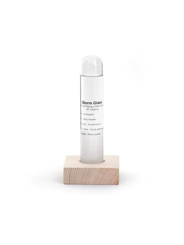 Kikkerland - Storm Glass Tube With Beechwood Base (ST71)