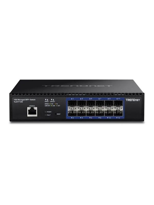 TRENDnet TL2-F7120 - switch - 12 ports - Managed - rack-mountable - TAA Compliant