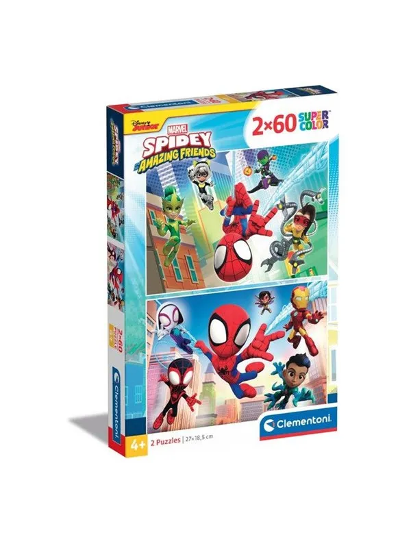 Clementoni Jigsaw Puzzle Super Color Spidey and His Amazing Friends 2x60pcs. Gulv