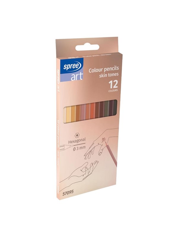 SPREE Colored pencils 12 pcs Skin Tones.
