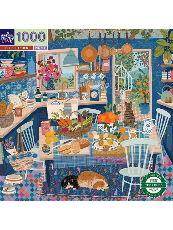 eeBoo Puzzle 1000 pcs - Blue Kitchen
