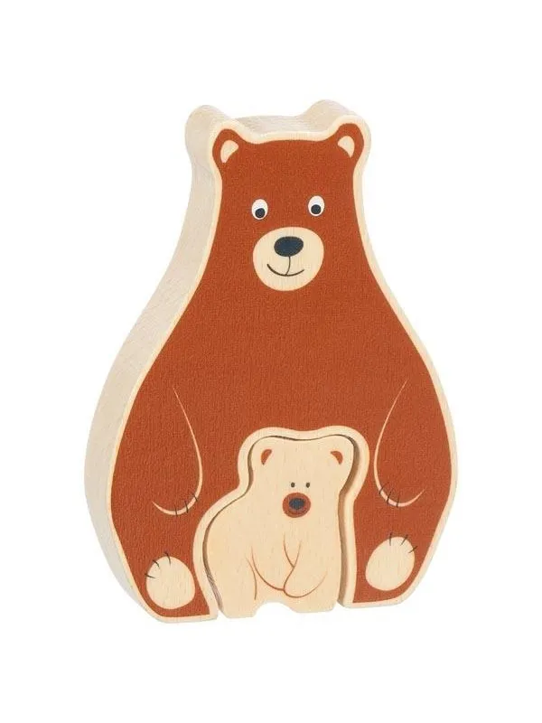 Goki Wooden Puzzle Standing Beert 2 pcs. Tre