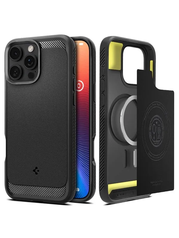 Spigen Rugged Armor MagSafe - matte black - iPhone 16 Pro