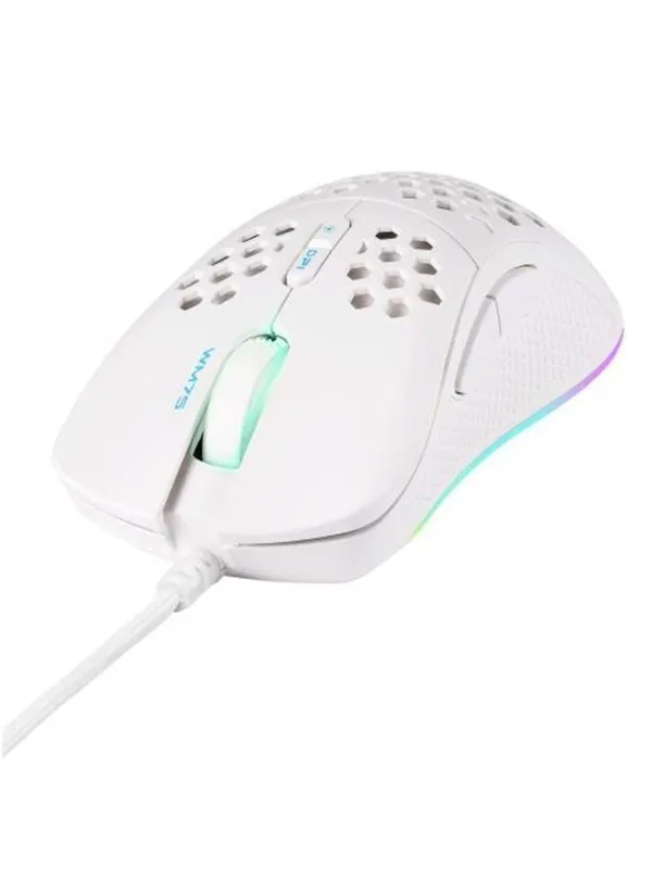 Deltaco GAMING WM75 Ultralight Wired - Gaming mus - 7 - Hvit med RGB lys