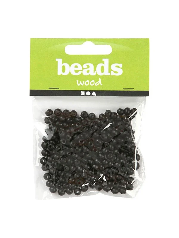 Creativ Company Wooden Beads Black 150pcs.