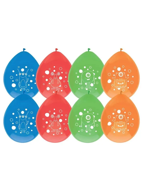Haza Witbaard Balloons Monster Party 8pcs.
