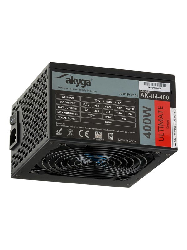 Akyga Ultimate Series Strømforsyning (PSU) - 400 Watt - 120 mm - ATX 2.31 - 80 Plus Bronze sertifisert