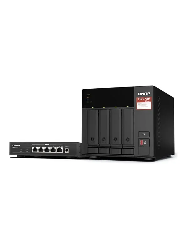 QNAP TS-473A - NAS server - with QSW-1105-5T switch - NAS-Server