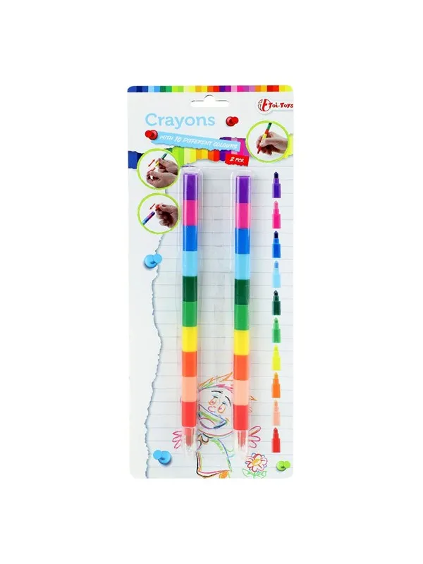 Toi-Toys 10-in-1 Wax Crayon Pen 2pcs.