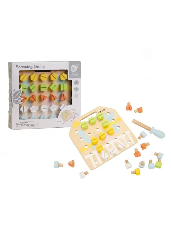 Classic World Wooden Screwboard Coordination Game 27pcs.
