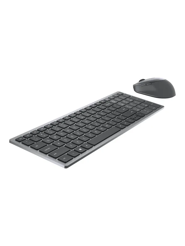Dell Wireless Keyboard and Mouse KM7120W - keyboard and mouse set - Icelandic - titan grey - Tastatur & Mussett - Islandsk - Grå