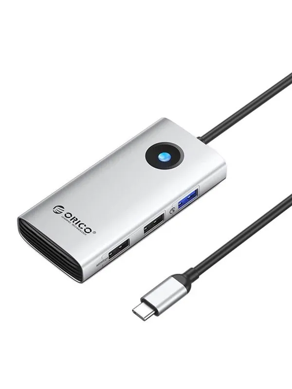 ORICO Type-C 5in1 HUB Multifunction Docking Station (silver) USB-hub - USB 3.0 - 5 porter - Sølv