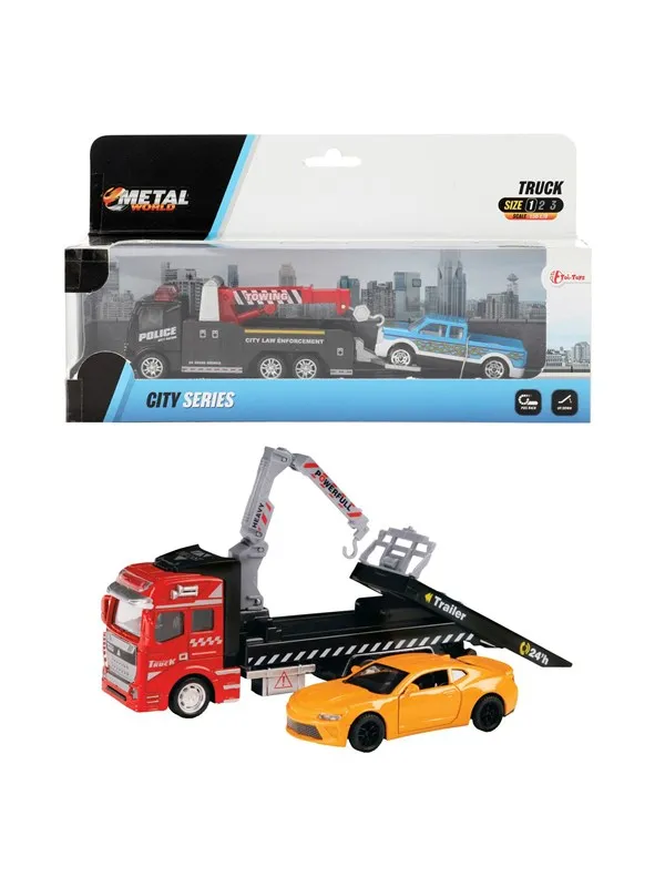 Toi-Toys Metal Friction Tow Truck with Car