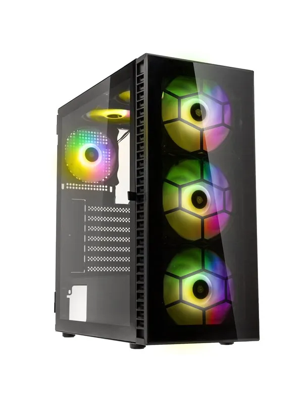 Kolink Observatory HF Glass ARGB Midi Tower Case - black - Kabinett - Desktop - Svart