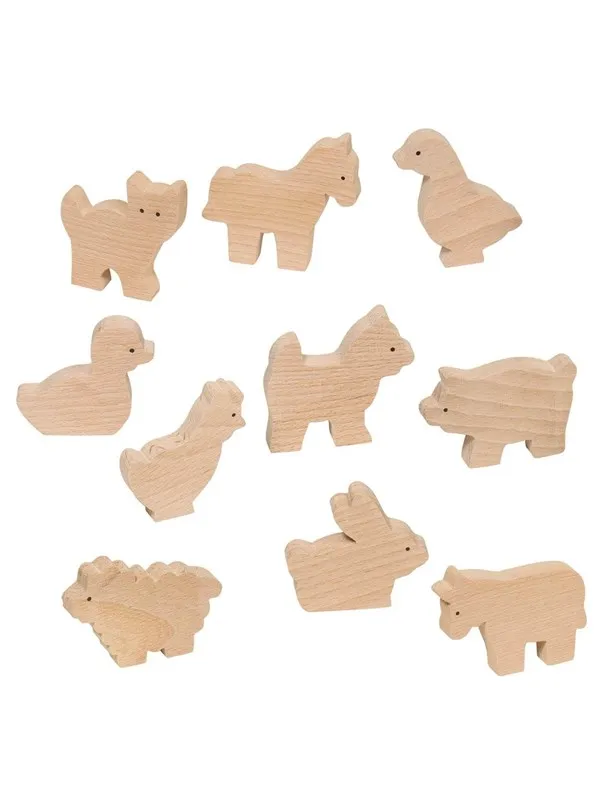 Goki Wooden Farm Animals 10pcs.