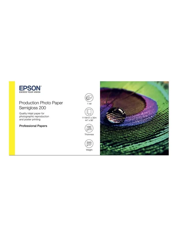 Epson Production - photo paper - semi-glossy - 1 roll(s) - Roll (111.8 cm x 30 m) - 200 g/m²