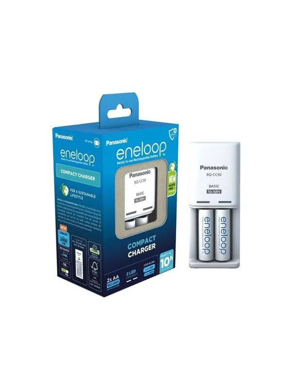 Panasonic eneloop Basic BQ-CC50 battery charger - 2 x AA type - NiMH - Europlug
