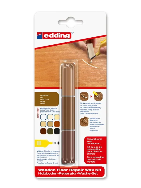 Edding e-8902 wooden floor repair wax kit walnut