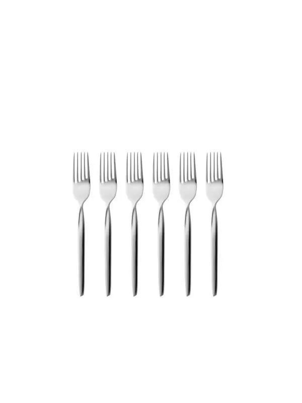 Gense Cake fork Twist 16 cm 6 pieces Glossy steel