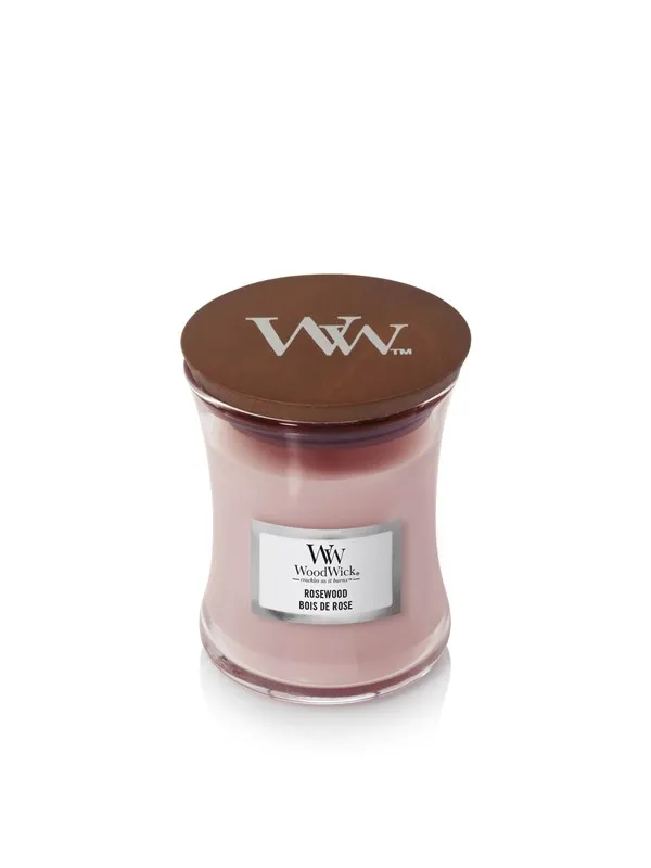 WoodWick Scented candle with wooden lid - Rosewood