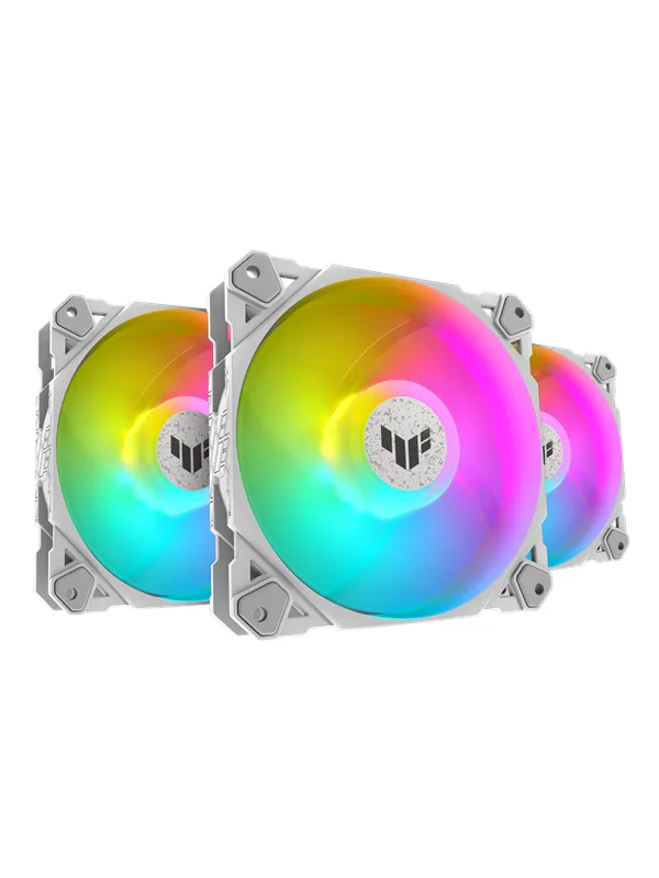 ASUS TUF GAMING TF120 White ARGB 3IN1 - Kabinettvifte - 120mm - Hvit med RGB-lys - 29 dBA