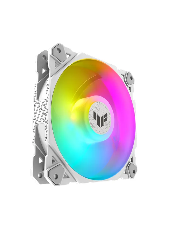 ASUS TUF GAMING TF120 White ARGB - Kabinettvifte - 120mm - Hvit med RGB-lys - 29 dBA
