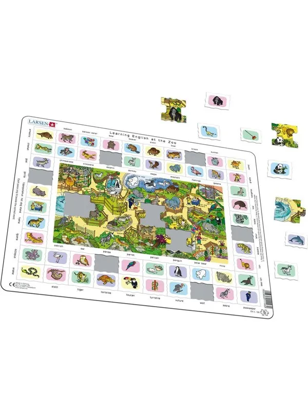 Larsen Puzzles Learning English at the Zoo (Maxi)