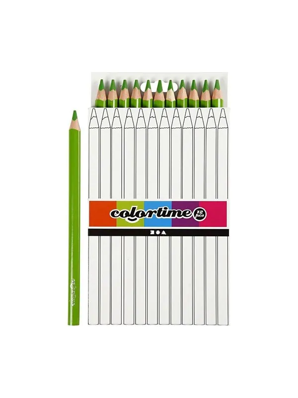 Creativ Company Triangular Jumbo colored pencils - Light green 12pcs