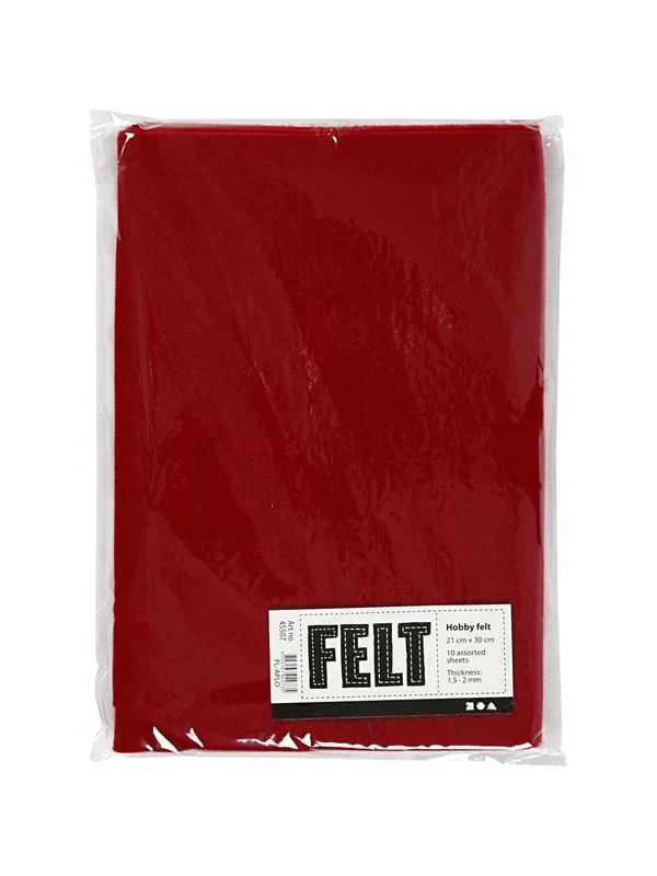 Creativ Company Craft felt Antique Red A4 10 sheets