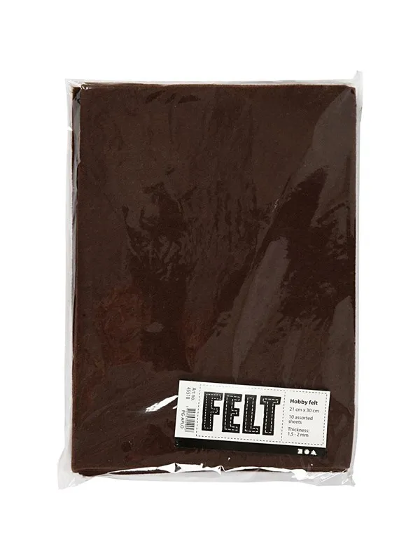 Creativ Company Hobby Felt Brown A4 10 Sheets
