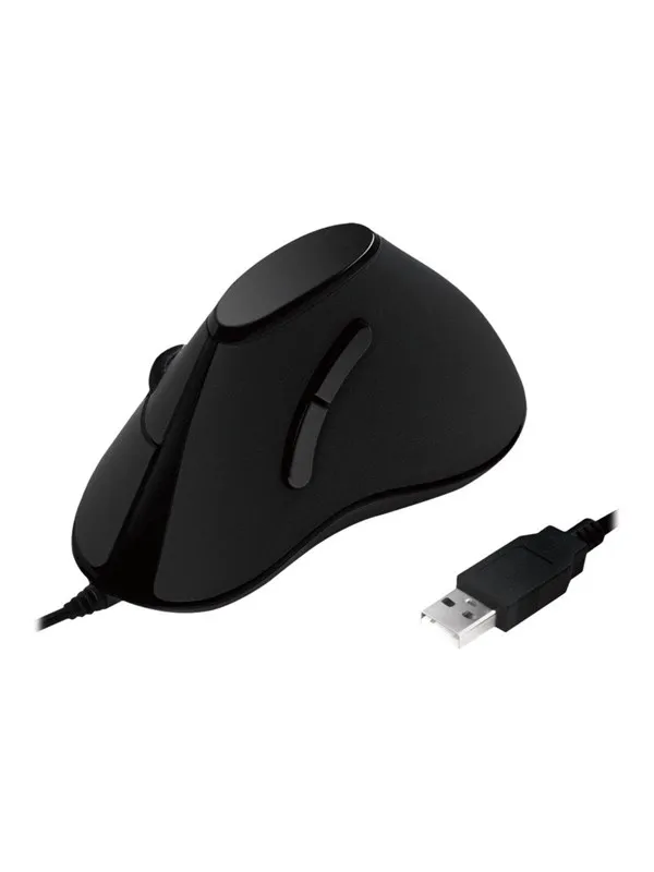 LogiLink Ergonomic vertical mouse USB 100dpi black - Vertical mouse - Optisk - 5 - Svart