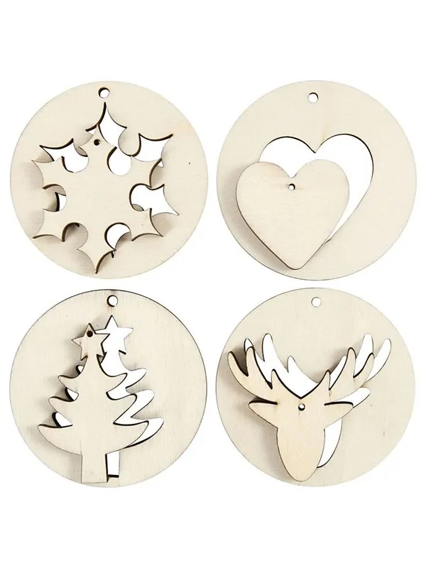 Creativ Company Wooden Christmas Pendants 2in1 8st.