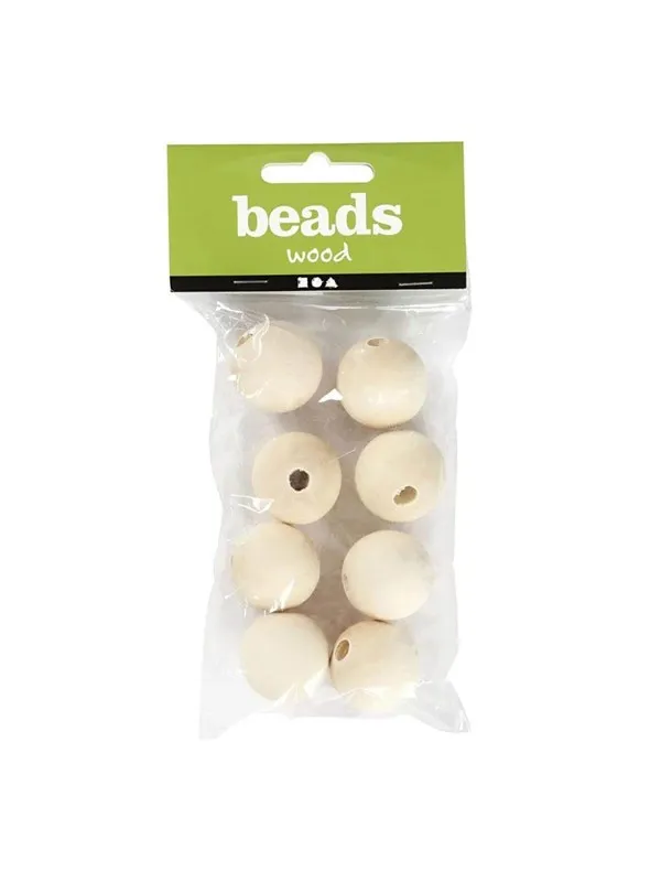 Creativ Company Wooden Beads Ø 25mm 8pcs.