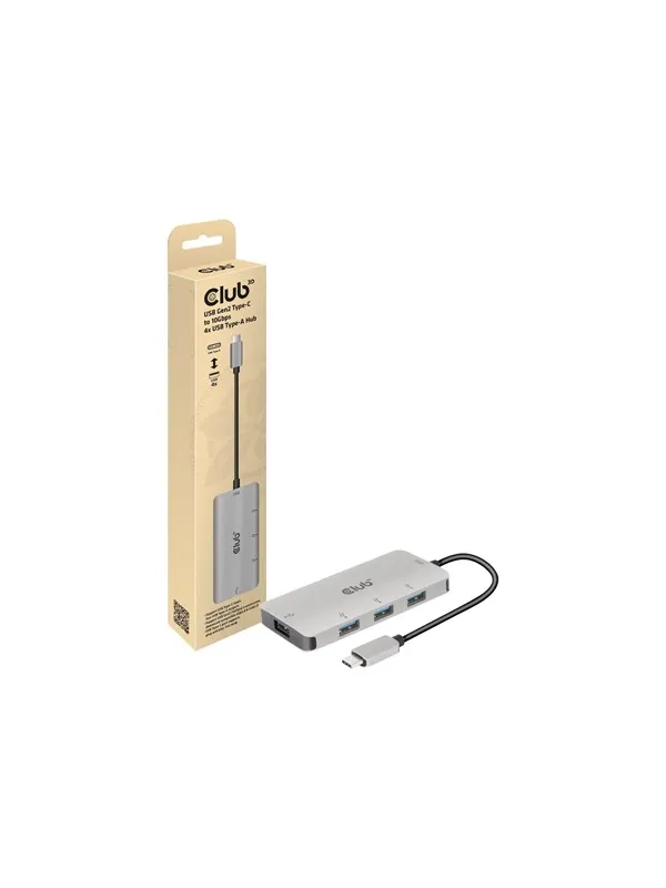 Club 3D CSV-1547 - hub - 4 ports USB-hub - USB 3.2 - 4 porter - Grå