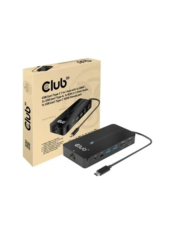 Club 3D CSV-1595 - docking station - USB-C 3.2 Gen 1 - 2 x HDMI - GigE