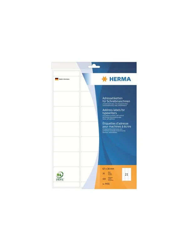 HERMA address labels - 420 label(s) - 67 x 38 mm