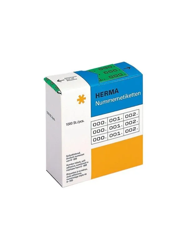 HERMA self-adhesive number labels - 3000 label(s) - 10 x 22 mm