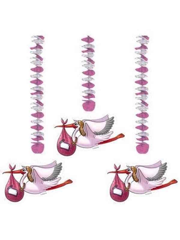 Folat BV - Pink Hanging Decoration 3 pcs.