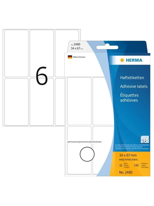 HERMA labels - 192 label(s) - 34 x 67 mm